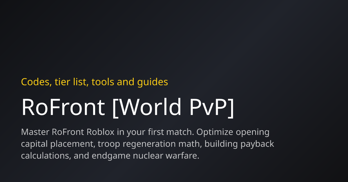 RoFront / RoWorld Strategy Guide & Wiki: Master 88 Nations | RoFront ...